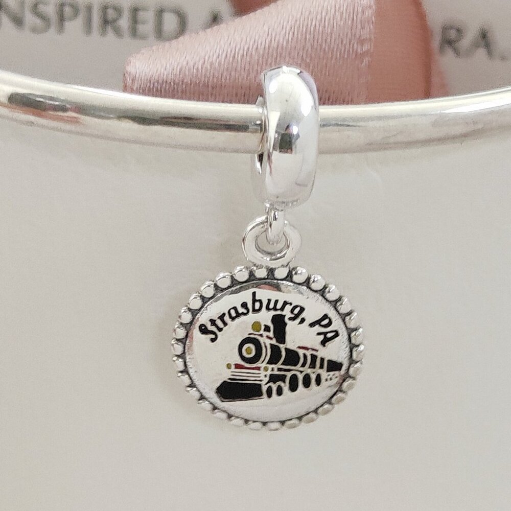 Pandora Strasburg, PA Railroad Dangle Exclusive Travel Destination Charm S925